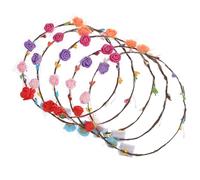 VILLFUL 5Pcs LED Flower Headband Headpiece for Women Light-up Floral Crown with Soft Comfortable Material Festival Party Hair Accessory for Wedding Christmas Halloween
