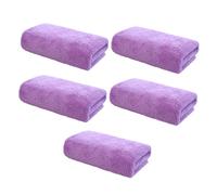 VILLFUL 5PCS Microfiber Face Washing Towels for Women Soft Absorbent Makeup Remover Cloths High-density Coral Fleece Washcloths in Purple Portable and Machine Washable
