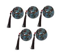 VILLFUL 5pcs Mini Ceramic Pet Urns for Small Dog Cat Ashes - Elegant Keepsake Boxes with Artisanal Finish for Memorial Ceremony and Home Tribute