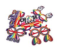 VILLFUL 5pcs Pride Party Eyeglasses Novelty Lgbt Decorations for Festivals Fun Photo Props for Pride Parades Lightweight Sturdy Design Unisex Costume Accessories