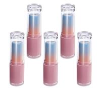 VILLFUL 5pcs Refillable Lipstick Tube Lip Balm Container Abs Material Spill-Proof Lid Fashionable Design Gradient Colours for Travel and Making A Lipstick Gift for Friends and Girlfriend