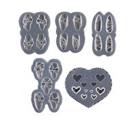 VILLFUL 5pcs Silicone Nail Art Bow Molds for Manicure Creative DIY Nail Art Molds for Design and Decorations