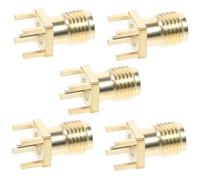VILLFUL 5pcs Sma Straight Connector Female Base Socket Edge Mount Adapter for Wireless Communication Electronic Devices Metal Vertical Foot Design