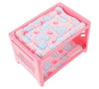 VILLFUL 5pcs Small Animal Bed Set Double-layer Guinea Pig Bunk Bed Includes 2 Random Style Cushions 2 Blankets for Hamsters Ferrets Chinchillas and Small Pets