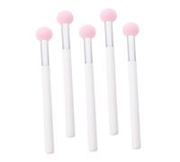 VILLFUL 5pcs Small Mushroom Head Dual-use Makeup Sponges for Concealer and Foundation Blending Washable Non-latex Cosmetic Puff Pink with White Handle Suitable for Wet and Dry Application