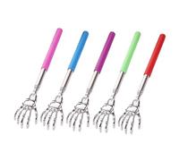 VILLFUL 5Pcs Telescoping Stainless Steel Back Scratcher with Long Handles for Itching Relief Portable Lightweight Manual Back Scratching Tool in Multiple Colors for Travel and Daily Use