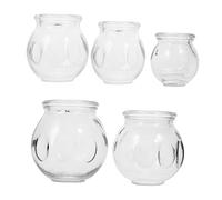 VILLFUL 5Pcs Thickened Glass Cupping for Home Use Chinese Cupping Kit with Strong Practical Cupping Therapy Cups Muscle Relief Immunity Booster