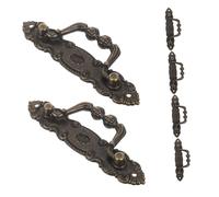 VILLFUL 5pcs Vintage Antique Drop Pulls with Concealed Mounting Flushmount Bail Swing Handles for Kitchen Cabinets Wardrobes Dressers Furniture Hardware with Screws Vintage Style