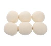 VILLFUL 6 Pcs White Wool Drying Spheres 6cm Natural Reusable Laundry Softening Balls Anti-Static for Home Clothes Dryer
