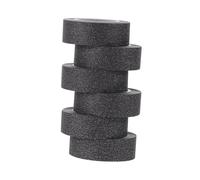 VILLFUL 6 Rolls Black Glitter Washi Tape DIY Craft Tape Roll for Scrapbooking Hand Book Wrapping Premium Paper with Creative Sparkle Design Easy Tear for Home Decoration