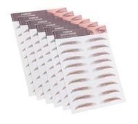 VILLFUL 6 Sheets Brown Eyebrow Water Transfer Stickers Temporary Adhesive Simulation Natural-look Eyebrow Paste for Women with Sparse Brows Easy Application