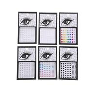 VILLFUL 6 Sheets Makeup Gems for Eyes and Face Rhinestone Stickers, Mixed Color Acrylic Body Jewels for Festival and Party Decoration, Sizes 2.3-5MM