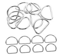 VILLFUL 60Pcs Metal D Rings for Crafting Purse Hardware Buckles High-grade Iron Connecting Rings for DIY Bag Straps Pet Collars Keychains and Handbag Accessories