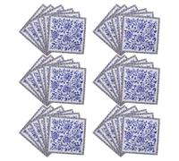VILLFUL 60Pcs Vintage Blue Floral Paper Napkins Disposable Chinoiserie Party Serviettes for Wedding Birthday Bridal Shower Tea Gathering