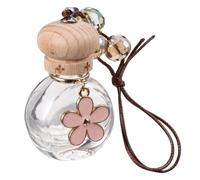 VILLFUL 6ml Hanging Car Perfume Bottle Pendant Pink Wood and Glass Air Freshener Diffuser for Car Rear View Mirror Mood Delight Accessory