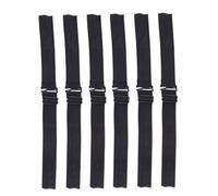 VILLFUL 6Pcs Adjustable Elastic Bands for Wigs Black Polyester Knit Straps with Buckle Non-slip Wig Cap Fixing Bands Comfortable Hair Accessories