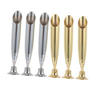 VILLFUL 6pcs Adjustable Metal Quill Pen Holder with Rest Stand for Fountain and Dip Pens Vintage European Style Desk Organizer for Writers in Assorted Silver and Gold