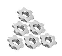 VILLFUL 6pcs Anti-skid Barbell Nuts Self-locking Dumbbell Locking Nuts with Hex Design Material for Weight Lifting Fitness Equipment Safety
