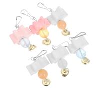 VILLFUL 6pcs Bird Chewing with Bell Parrot Grinding Beak Calcium Stones Teething for Small Parakeets African Grey Stress Relief and Exercise