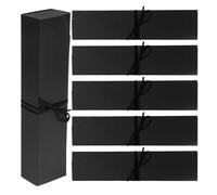 VILLFUL 6pcs Black Rose Gold Truffle Chocolate Boxes 6-Grid Empty Candy Packaging Box 24x5.5x3.5cm for Chocolates Macarons and Party Favors