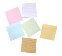 VILLFUL 6pcs Colored Lined Sticky Memo Pads Self-Adhesive Note Pads Portable Small Note Books with Yellow, Blue, Green, Pink, White, and Kraft Paper for Office and School Use