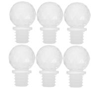 VILLFUL 6pcs Decorative Wine Bottle Stoppers with Airtight Silicone Seal Crystal Ball and Plug for Wine Bottles Reusable Preservation for Parties and