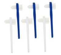 VILLFUL 6Pcs Dual Head Denture Toothbrush for Adults Soft Small Brush Heads with Ergonomic Handles Portable Oral Cleaning Brushes for Thorough Household Denture Care