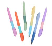 VILLFUL 6PCS Ergonomic Non Sharpening Pencil for Beginners with Soft Writing Core and Inkless Writing Continuous Use Everlasting Pencil for Students with Extra Erasers