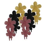 VILLFUL 6pcs Flower Hair Clips for Women Material Alligator Barrettes Non-slip Large Hair Clamps for Elegant Hairstyles Suitable for Weddings and Everyday Use Black Pink Purple Yellow
