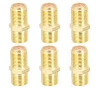 VILLFUL 6pcs Gold Metal F Type Coax Cable Connector Extender Adapter for TV | Coaxial Cable 1m, Rg6 Type F Coaxial Cable, Lightweight Sturdy Design, Connects Lengths Neatly