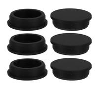 VILLFUL 6Pcs Heat Resistant Silicone Tube Caps for 2 Inch Inner Diameter Pipes - Black Round Silicone Sealing Plugs for Industrial, Laboratory, and Bottle Hole Closure