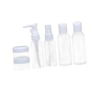 VILLFUL 6pcs Leakproof Travel Bottles Set Portable Refillable Spray Containers with Funnel and Spoon for Shampoo Conditioner Lotion Toiletries Transparent with Random Cover Random Color