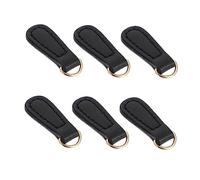 VILLFUL 6pcs Leather Zipper Pull Replacement Slider Puller for Jacket Black Handles Zippers Genuine Leather Purse Zipper Sliders Clothing Tags Instant Zipper Luggage Tool Suitcase Travel