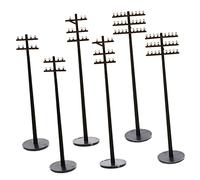 VILLFUL 6pcs Miniature Telegraph Poles for Model Railway Scenery Mini Decor for Sand Table Layout DIY Accessory for Train and Scenic Displays