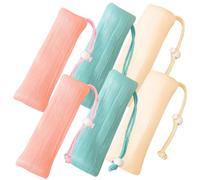 VILLFUL 6pcs Multi-layer Mesh Soap Pouches for Face and Body Washing Gentle Exfoliating Bar Soap Bags with Foaming Nets in Pink and Green
