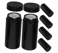 VILLFUL 6pcs Portable Frosted Black Plastic Aroma Cream Containers with Rotating Bottom Dispenser for Solid Perfumes Deodorants Lip Balms Refillable Storage for Travel and Home Use