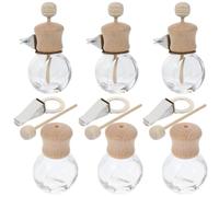 VILLFUL 6pcs Reusable Scent Diffuser Bottles 10ml Glass Aroma Diffuser with Clip for Car Air Conditioner, Replacement for Old Diffuser, Perfect for Mother's Day and Father's Day