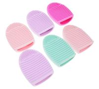 VILLFUL 6pcs Silicone Makeup Brush Cleaner Mat Set Mixed Colors Soft Silicone Scrubber Pads for Deep Cleaning Beauty Brushes for Daily Use Random Color