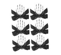 VILLFUL 6pcs Skull Hairpin Gothic Bow Hair Barrettes Halloween Skeleton Hand Hair Clips Unique Goth Accessories for Horror Cosplay Party
