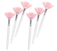 VILLFUL 6pcs Soft Bristle Facial Brush Fan-shaped Face Makeup Brush Pink Makeup Tools Face Mask Applicator for Cheekbones