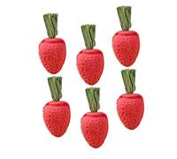 VILLFUL 6pcs Strawberry Hamster Chew for Small Animals Natural Chewing Plaything for Rabbits Chinchillas and Guinea Pigs Promotes Healthy Teeth and Stress Relief