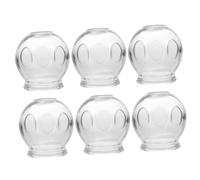 VILLFUL 6Pcs Thickened Glass Cupping Cups for Home and Salon Use Transparent Fire Therapy Tool with Anti-Slip Texture Promotes for Dry and Massage Cupping