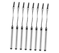 VILLFUL 8pcs Black Stylus Pen for Touch Devices and Atms with Multidevice Compatibility and Adjustable Design, Plastic, Metal, and Rubber Construction, Small Retractable Tablet Stylus Pen