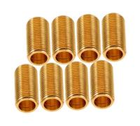 VILLFUL 8pcs Copper Lamp Stem Connectors Fully Threaded Lamp Fittings Hollow Tube Adapters for Repair and DIY Lighting Fixture Assembly