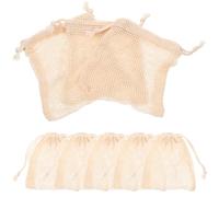 VILLFUL 8pcs Cotton Drawstring Soap Bags for Bathing Supplies for Bathroom Storage and Soap Exfoliating Random Color