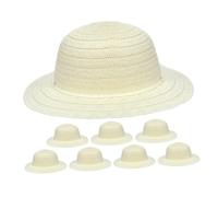 VILLFUL 8pcs DIY White Straw Hats for Creative Art Painting Crafts Blank Handmade Caps for Family Fun Group Activities Party Supplies Interactive Craft Projects