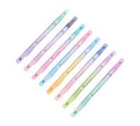 VILLFUL 8pcs Dual Tip Highlighter Pens, Fluorescent Double-ended Markers with Two Colors, Small Colorful Note Marking Pens for Students’ Study and DIY Scrapbook Use