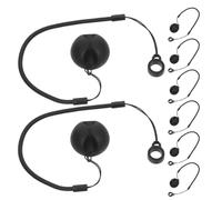 VILLFUL 8pcs Retractable Pen Leash with Elastic Stylus Tether Cord and Silicone Holder Base for Tablet Touchscreen Drawing Pens Anti-lose Stretch Strap with Soft Silicone Ring Black