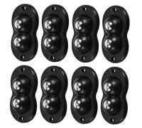 VILLFUL 8pcs Self-adhesive Double Ball Caster Wheels for Kitchen Appliances Sticky Mini Pulley Rollers with Swivel Rotation Quiet Stable Furniture and Storage Box Movers