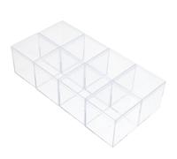VILLFUL 8pcs Square Box Jewelry Storage Box Small Plastic Containers Lids for Organization